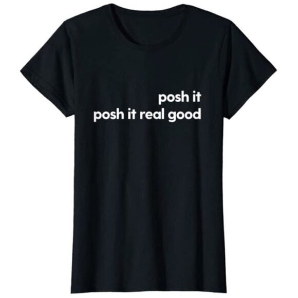 Posh It NEW Posh Merch Black and White Graphic‎ Women's T-Shirt, Large - Picture 2 of 4